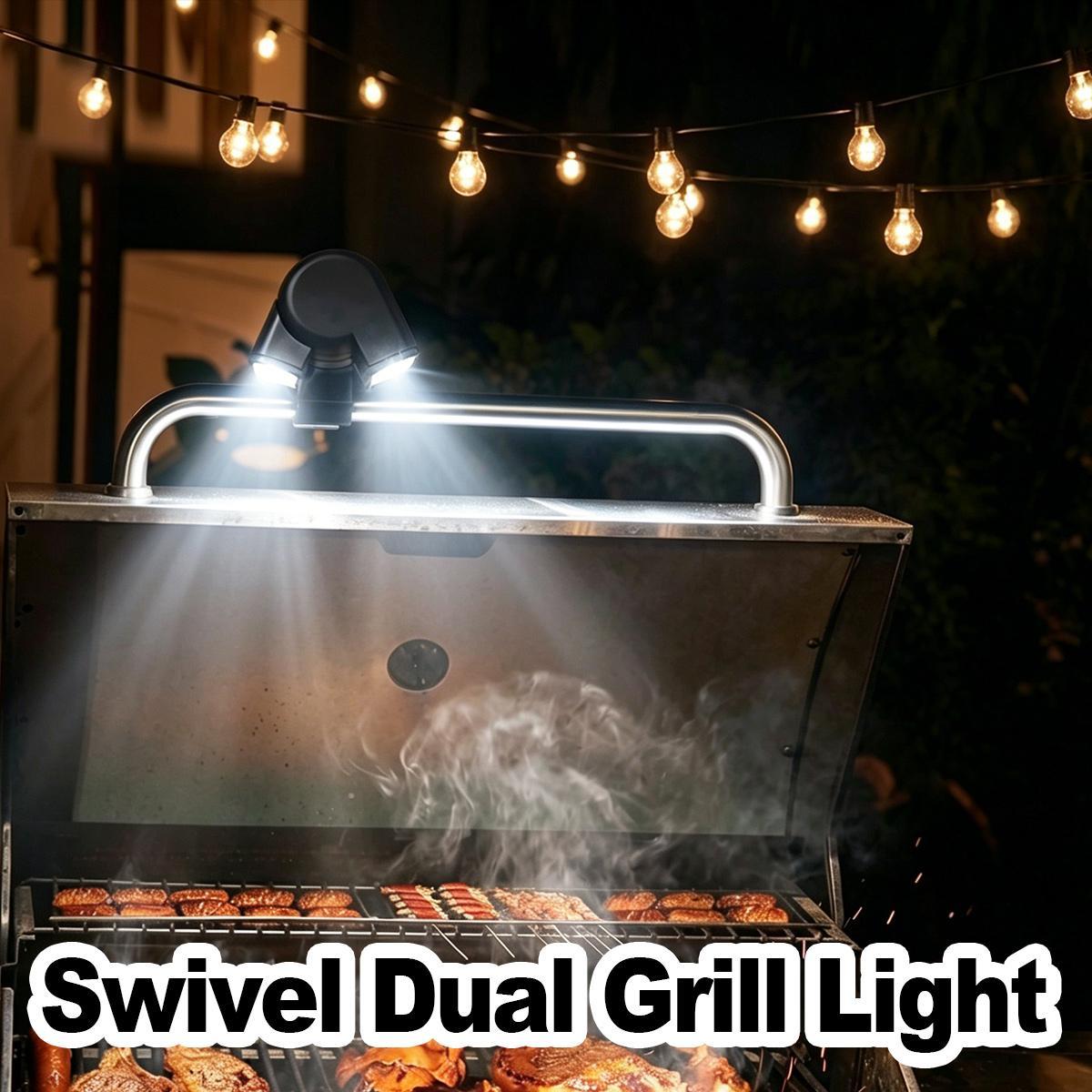 Outdoor Power Grill - LED Çift Kafalı Izgara Lambası, Esnek