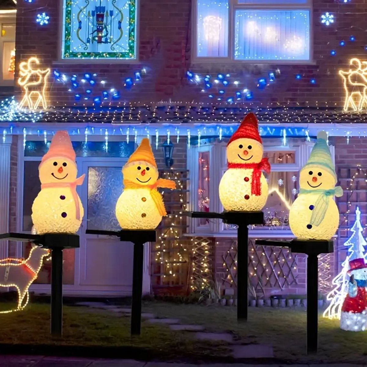 Outdoor Solar Power Xmas Lights - LED Kardan Adam Güneş Bahçe Işık