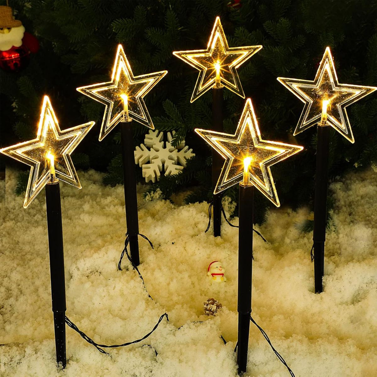 Outdoor Solar Power Xmas Lights - 5 adet Noel Yolu Işıkları Su