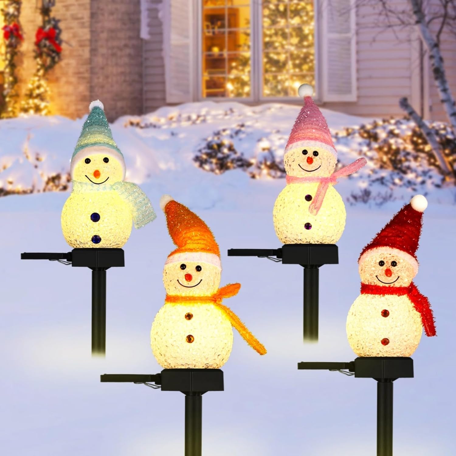 Outdoor Solar Power Xmas Lights - LED Kardan Adam Güneş Enerjili Bahçe