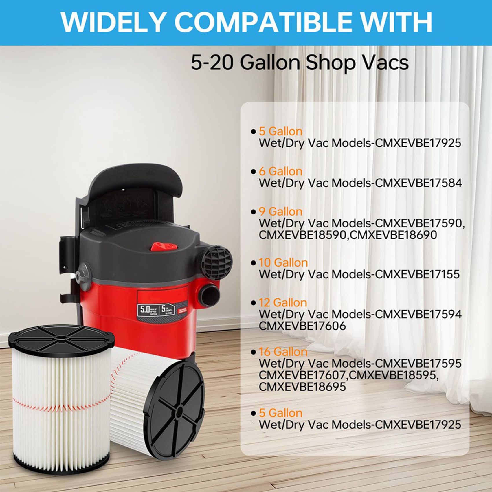 BAAJ-4X Yedek Kartuş Filtresi, - Wet Dry Vacuum Shop incelemesi ve fiyatı